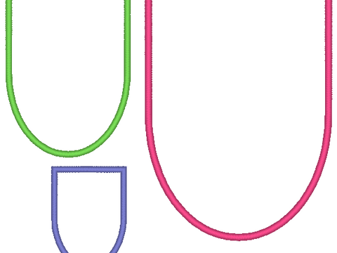 Stickdatei - Wimpel rund Rahmen Stickdatei