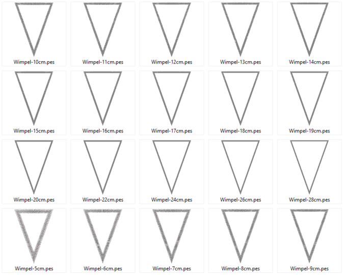 Stickdatei - Wimpel spitz Rahmen Stickdatei