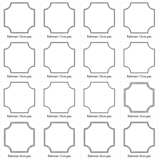 Stickdatei - Rahmen Quadrat Stickdatei