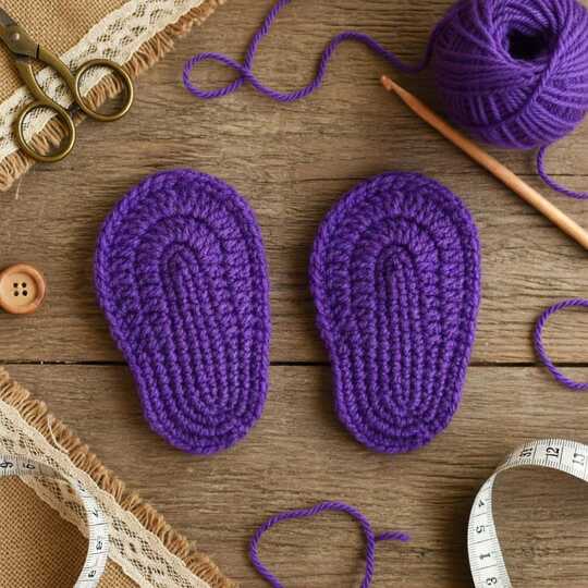 Baby Shoe Soles Crochet Pattern PDF + Video (English Only) | nontycrochet