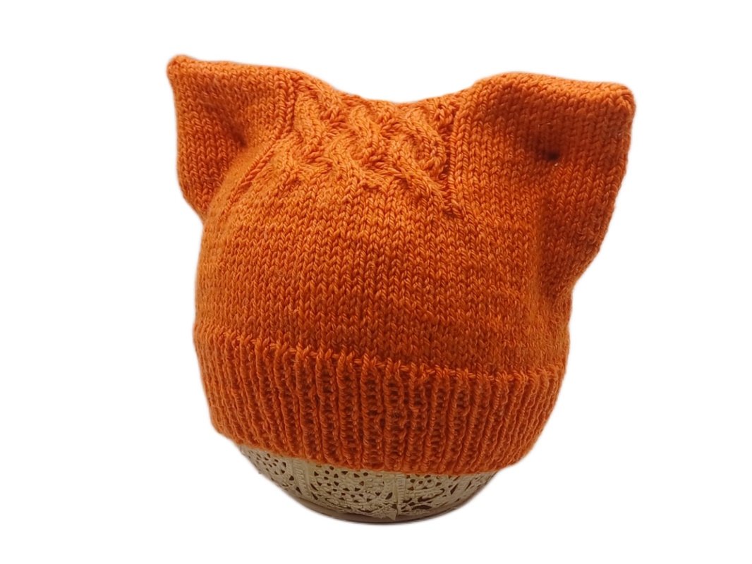 Mütze mit Zopfmuster und Ohren, alle Größen - Bild 3