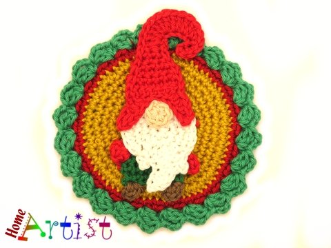 Gnome crochet Patch Ornament