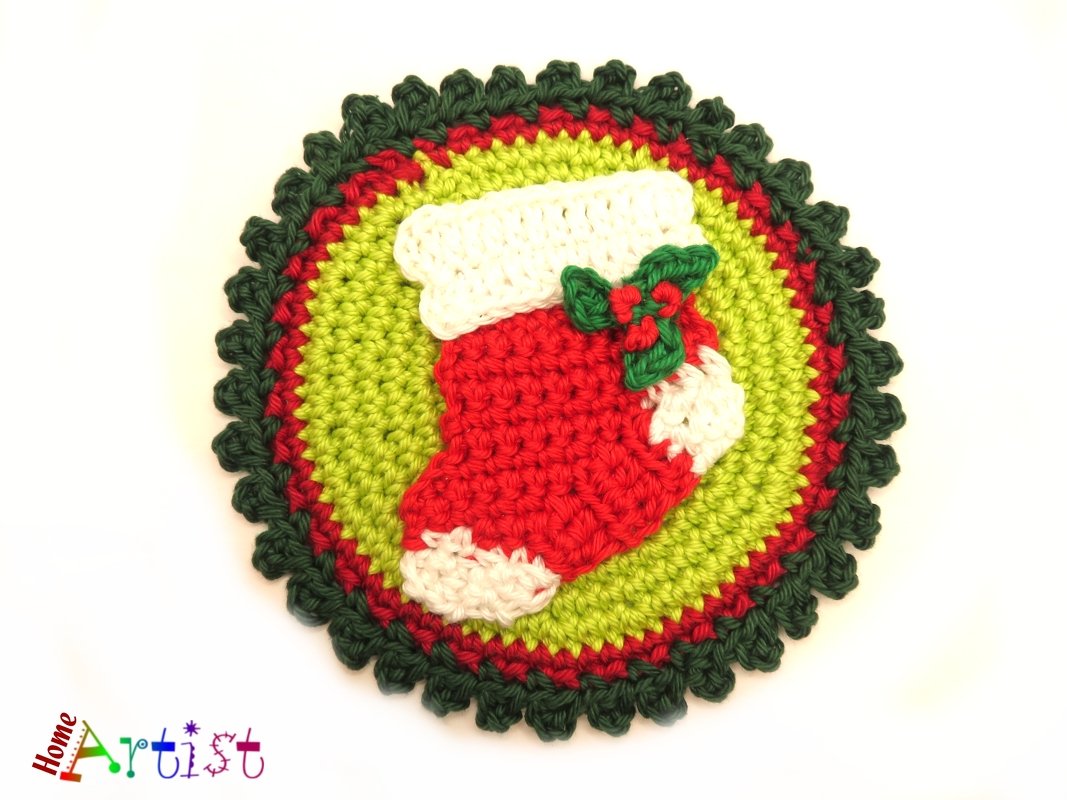 Sock Christmas crochet Patch - Image 2