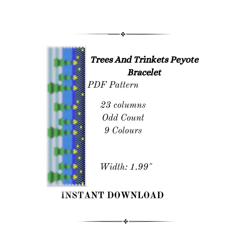 Trees And Trinkets Peyote stitch Bracelet Pattern - Image 2