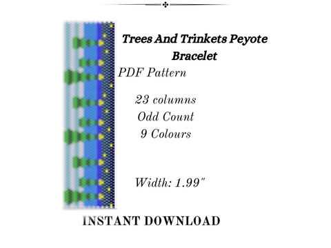 Trees And Trinkets Peyote stitch Bracelet Pattern