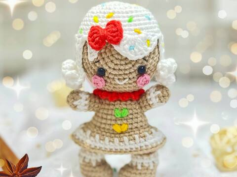 Häkelanleitung „Keksi das Lebkuchenmädchen“.