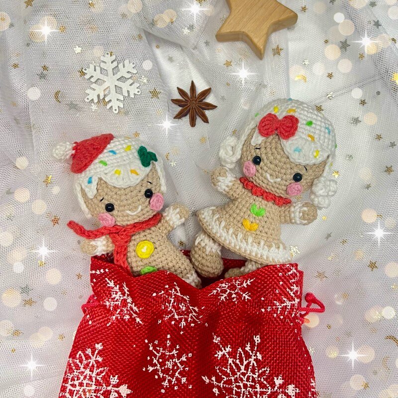 Crochet pattern Gingerbread Man and Gingerbread Girl - Image 3