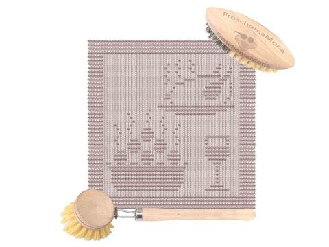 Deckchen Spültuch „Klöße, Braten und Wein“ Topflappen für Weihnachtsbraten