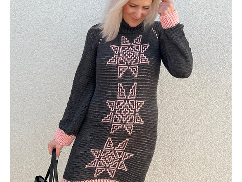 Häkelanleitung Longpulli "Schneeflöckchen"