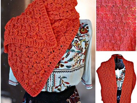 Bee with me - Häkelanleitung für einen Schal in Wabenoptik