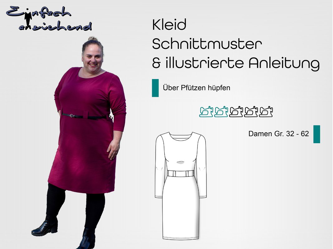 Schnittmuster Kleid Über Pfützen hüpfen Gr. 32 - 62 Damen