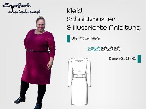 Schnittmuster Kleid Über Pfützen hüpfen Gr. 32 - 62 Damen