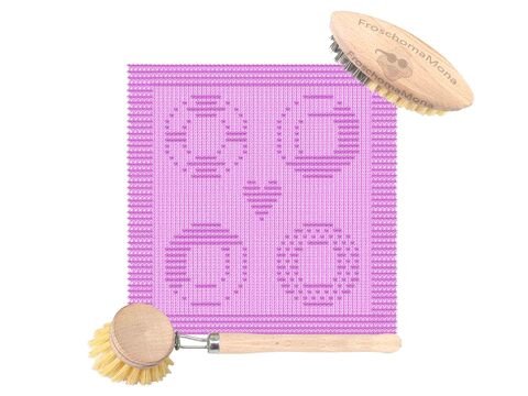 Motivtuch Deckchen „süße Verführung“ Strickmotiv Donats Donuts Spültuch