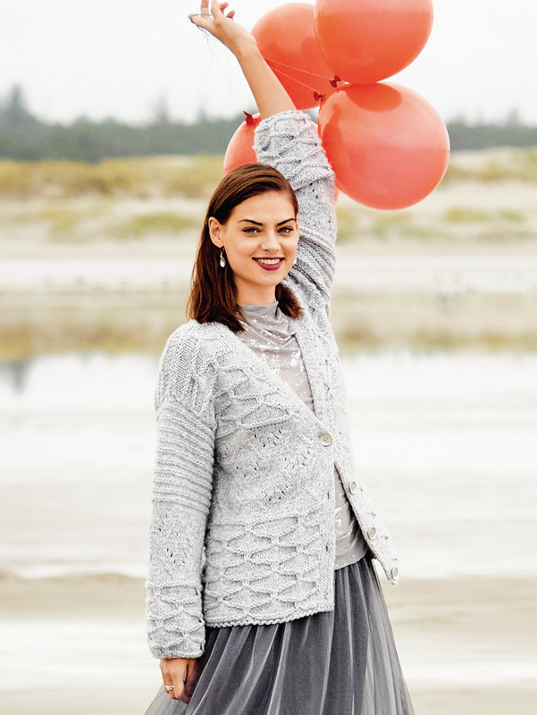 Silbergraue Jacke mit Mustermix