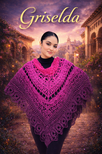 Triangle Shawl Crochet Pattern Griselda – with Chart