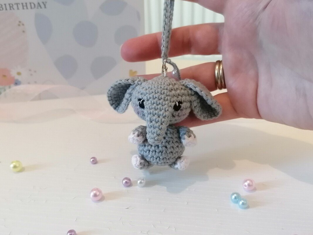 Crochet Pattern Elephant Keychain Amigirumi - Image 5