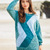 Intarsienpulli in Petrol und Mint