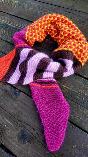 "Vaal" - buntes Schaltuch - Strickanleitung