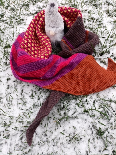 "Vaal" - buntes Schaltuch - Strickanleitung