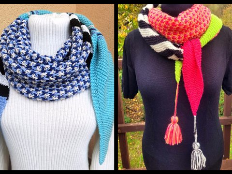 "Vaal" - buntes Schaltuch - Strickanleitung