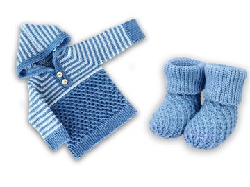 2 PDFs-set: Baby jumper & socks "Kai" (spiral pattern, size 0 m.- 5 y.)