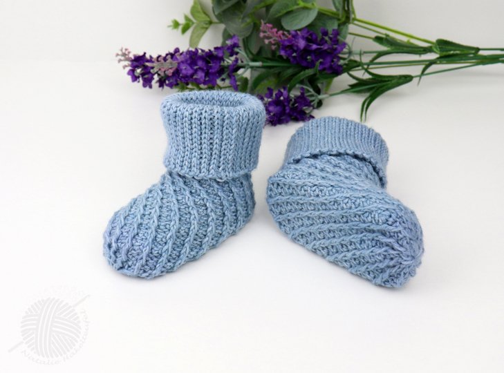 2 PDFs Spar-Set: Babypullover & Socken "Kai" (Spiralmuster, Gr. 50-128/116)