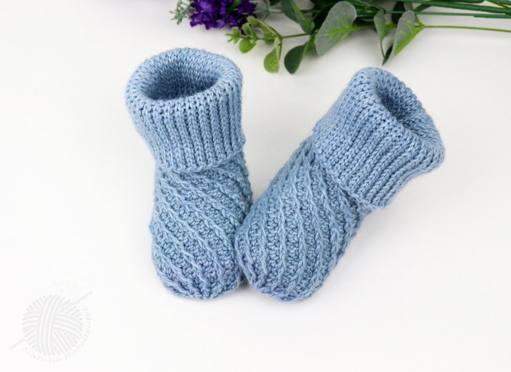 2 PDFs Spar-Set: Babypullover & Socken "Kai" (Spiralmuster, Gr. 50-128/116)
