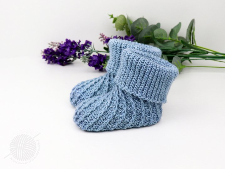 2 PDFs Spar-Set: Babypullover & Socken "Kai" (Spiralmuster, Gr. 50-128/116)