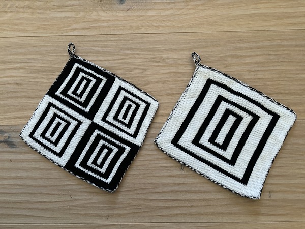 Produktbild von Topflappen Grau Dimeho 4er-Pack Topflappen-Set Für Die Küche Hitzebeständige Wattepads Topflappen Set