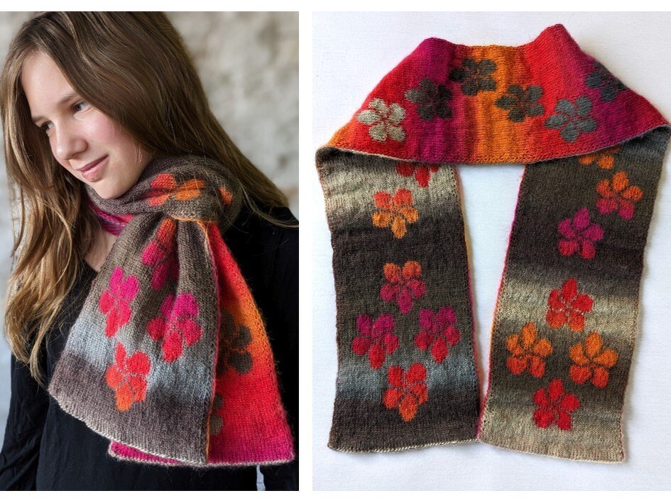 Double knitting pattern Scarf "Frangipani" - Image 3