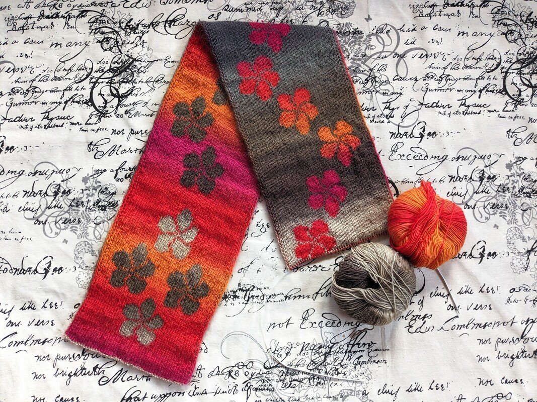 Strickanleitung Schal "Frangipani" - in Doubleface