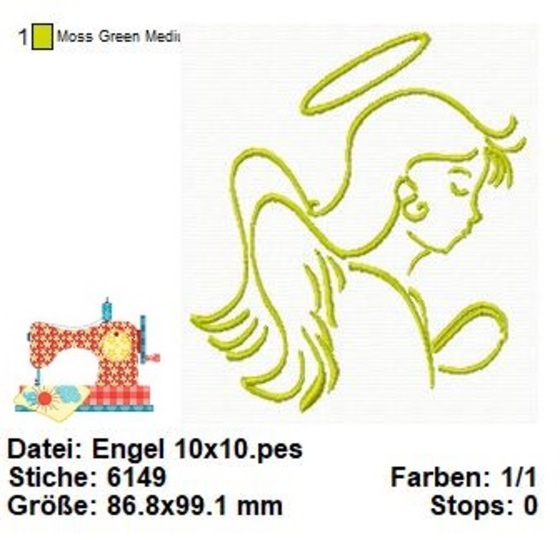 Engel Stickdatei, Schutzengel Stickmotiv, digitale Stickvorlage