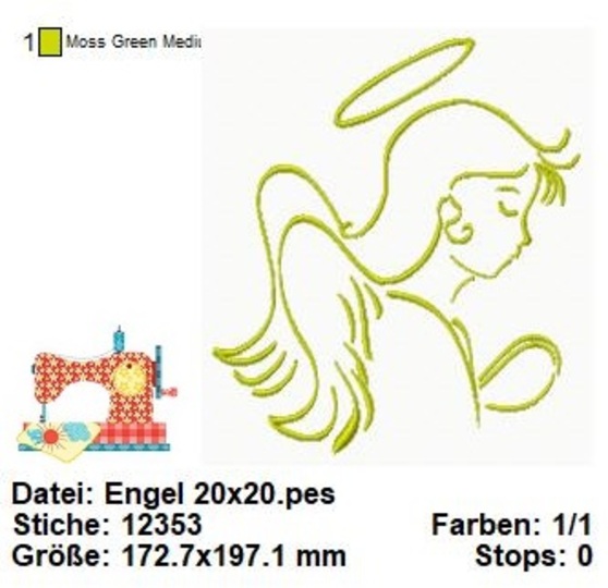 Engel Stickdatei, Schutzengel Stickmotiv, digitale Stickvorlage