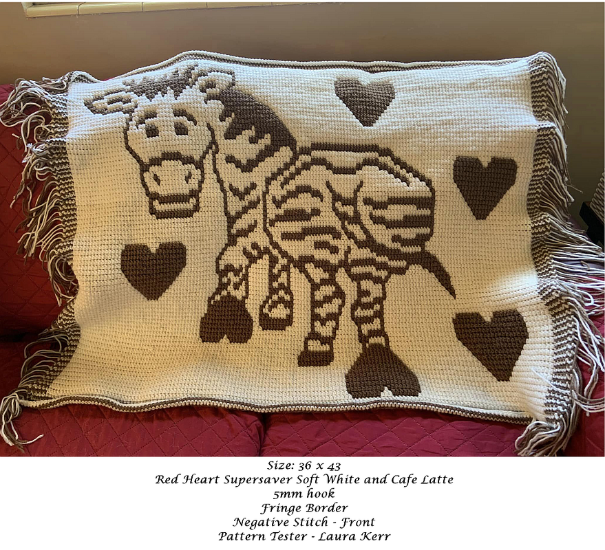 Zebra Blanket Overlay Mosaic Crochet Pattern - Image 2