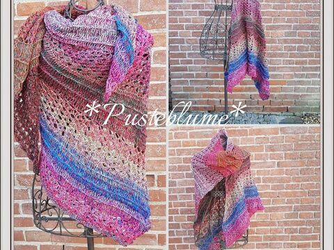 Häkelanleitung Pusteblume Dreieckstuch