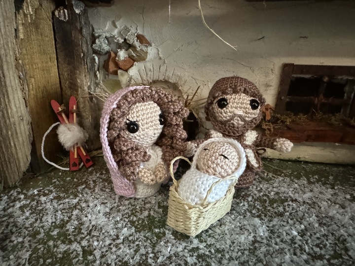 Krippenfiguren - Josef, Maria und Jesus (Weihnachten)