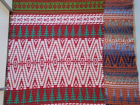 Häkelanleitung Mosaik - Decke Weihnachten