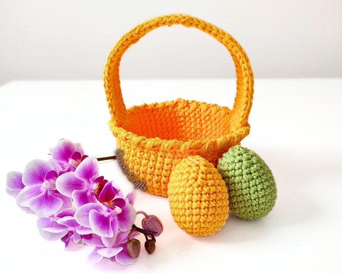 Dandelion Basket and Easter Eggs - Easter Crochet Pattern
