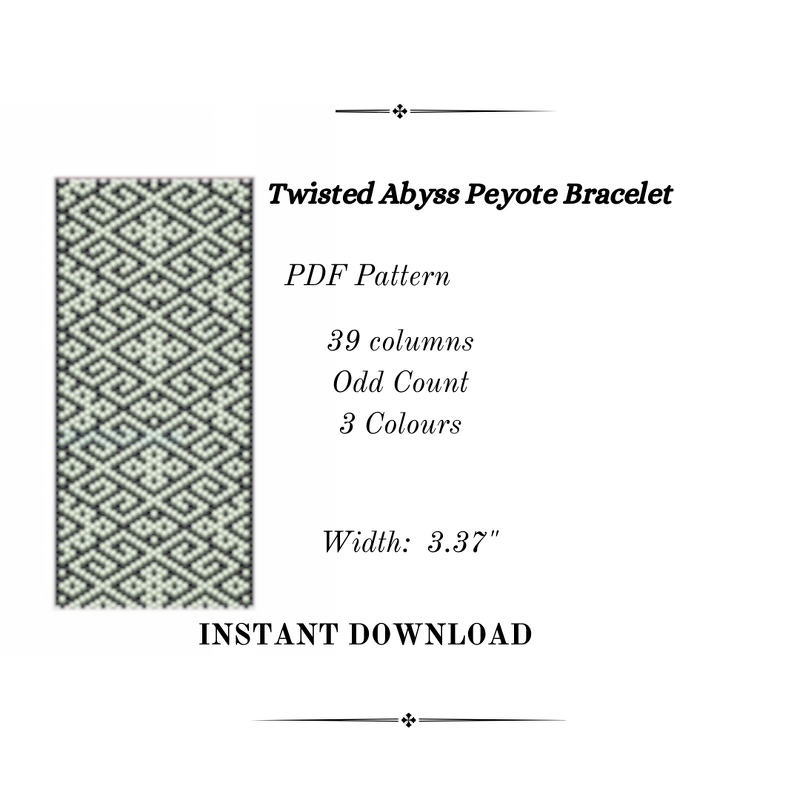 Twisted Abyss Peyote Stitch Bracelet and Brick Stitch Earrings