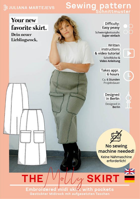 Sewing pattern midi skirt Without Sewing MACHINE, maxi skirt A line slim - Image 9