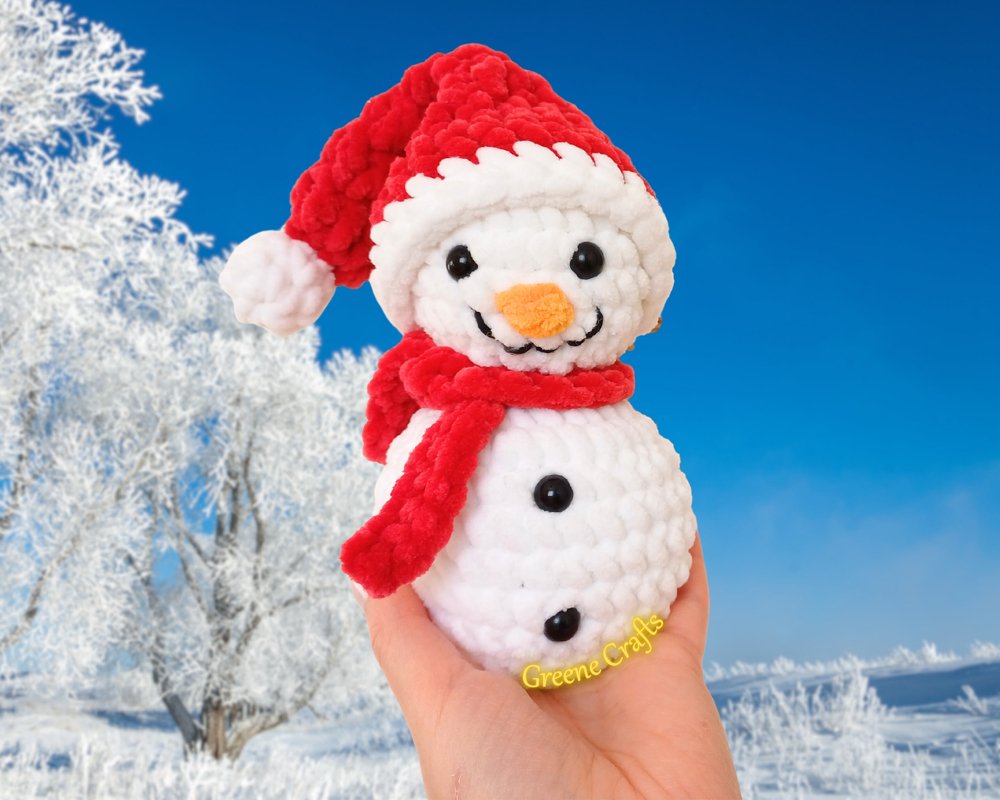 Häkelanleitung: Schneemann Plüschfigur in 3 Varianten – Nahtlose Dekoration - Bild 10