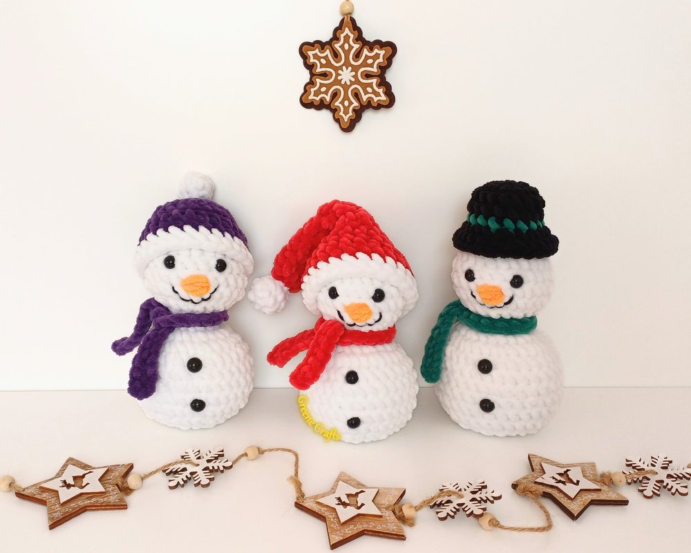 Crochet Pattern: Snowman Plush Toy in 3 Versions – No Sew Crochet Christmas - Image 13