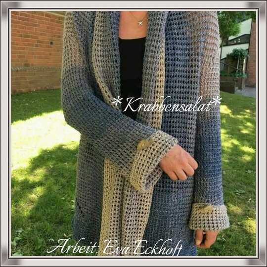 Häkelanleitung: Krabbbensalat Weste/ Jacke häkeln für alle Größen