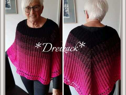 Häkelanleitung: Dreizack Poncho - Individuell anpassbar von XS bis XXL