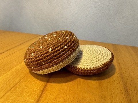 Burger Brötchen / Burger Bun häkeln z.B. für Kinderküche (einfach)