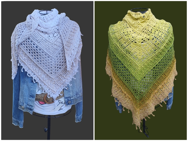 Yukina die Schneeblume - Anleitung für ein stilvolles Dreieckstuch