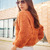 Pulli mit Musterstreifen in Orange