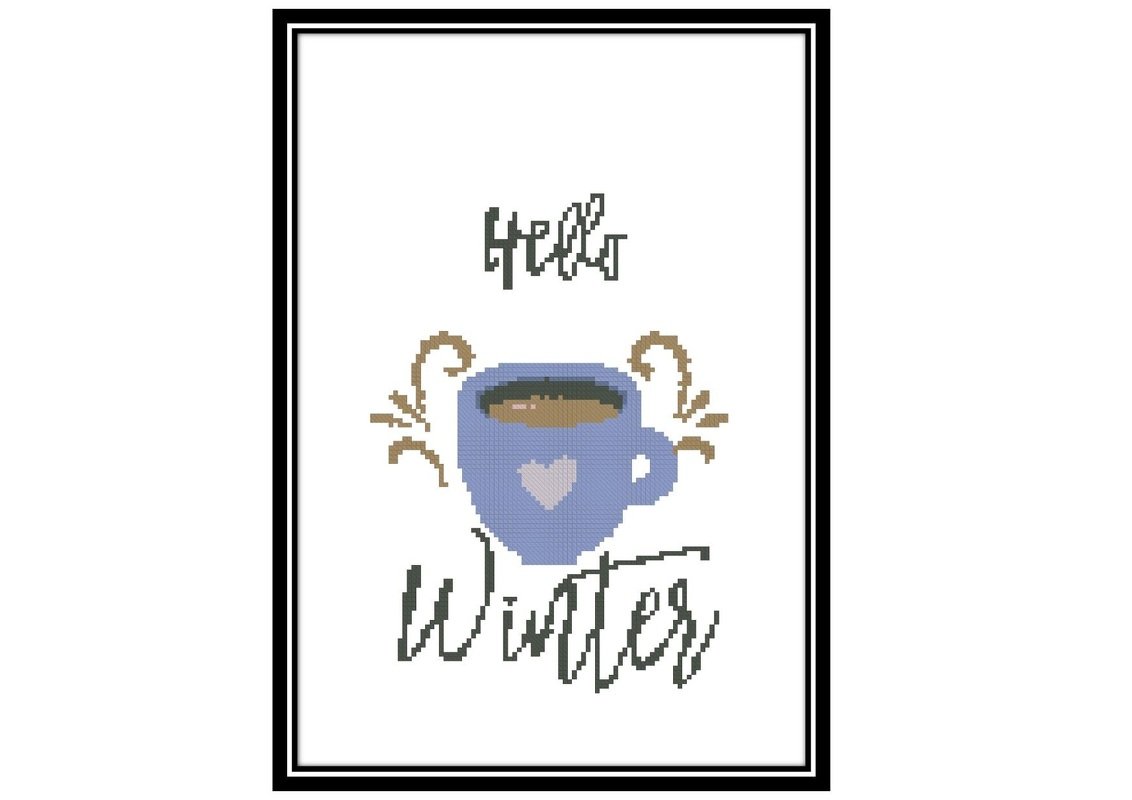 Christmas cross stitch, winter embroidery PDF