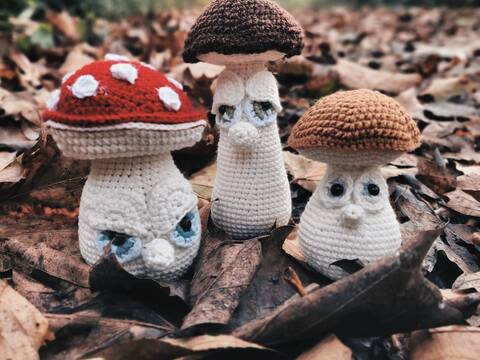 Häkelanleitung Pilzfamilie