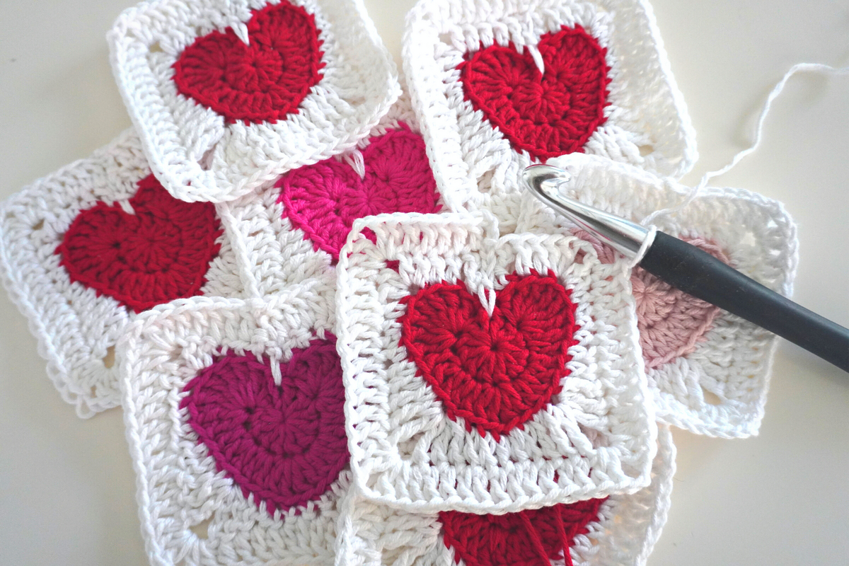 Herz Granny Square H&auml;kelanleitung